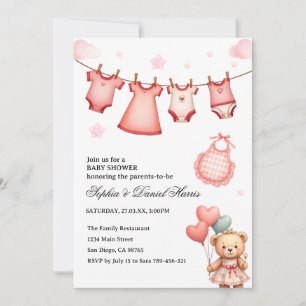 Convites Chá de Bebê Boho Bear