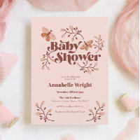 Chá de Bebê Boho Borboleta Rosa