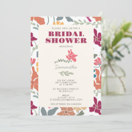 Convites Chá de Bebê Boho Chic Floral Retro Meados do Sécul