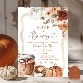 Convites Chá de Bebê Boho Coquette Pumpkin Outono Festa de 