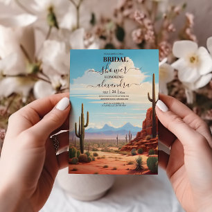 Convites Chá de Bebê Boho Deserto Cactus Noiva