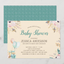 Chá de Bebê Boho em Aquarela Elegante