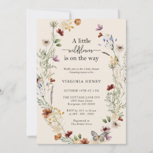 Convites Chá de Bebê Boho Flor Silvestre