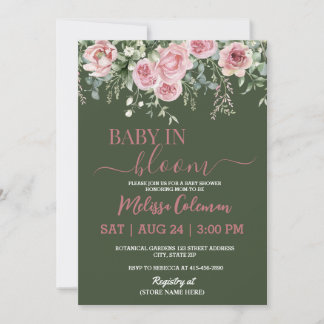 Convites Chá de Bebê Boho Floral Bebê em Flor