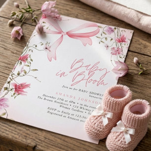 Convites Chá de Bebê Boho Floral Bebê em Flor