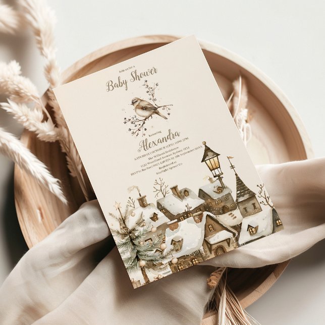 Convites Chá de Bebê Boho Inverno Natal (Criador carregado)
