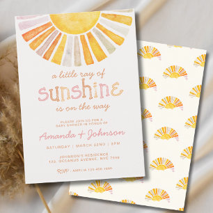 Convites Chá de Bebê Boho Pequeno Raio de Sol