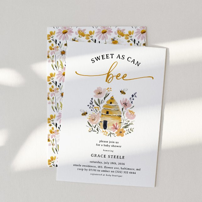 Convites Chá de Bebê Boho Sweet as Can Bee (Criador carregado)