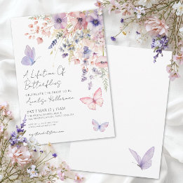 Convites Chá de Bebê Borboleta Flor Silvestre