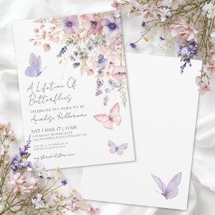 Convites Chá de Bebê Borboleta Flor Silvestre