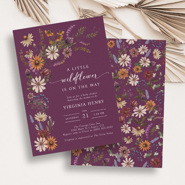 Convites Chá de Bebê Borgonha (Burgundy Baby Shower Invitation
)