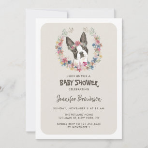Convites Chá de Bebê Boston Terrier