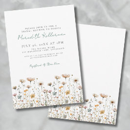 Convites Chá de Bebê Botânico Simples de Flores Silvestres