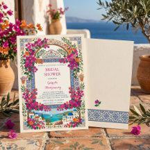 Chá de Bebê Bougainvillea Mediterrâneo Grego