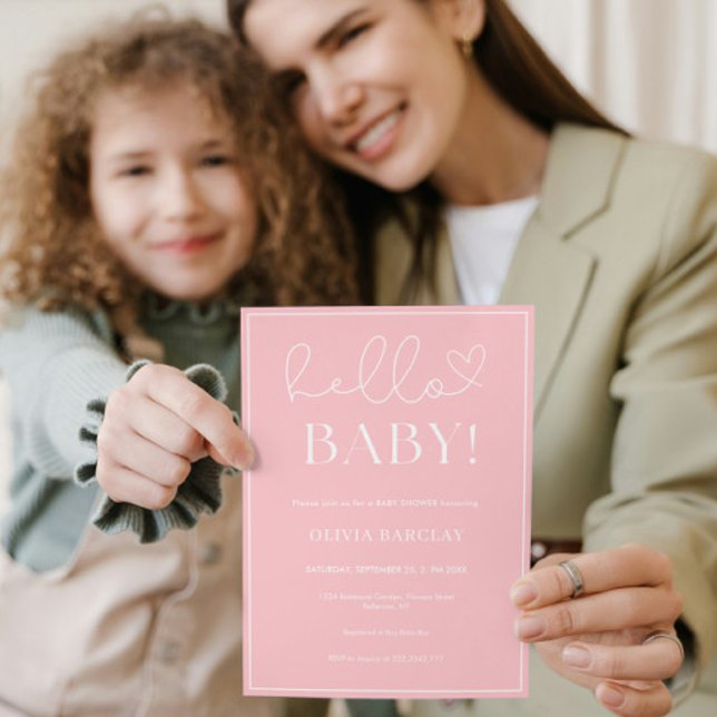 Convites Chá de Bebê Branco Rosa (Criador carregado)