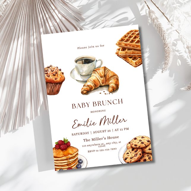 Convites Chá de Bebê Brunch Café da Manhã Festa neutra  (Criador carregado)