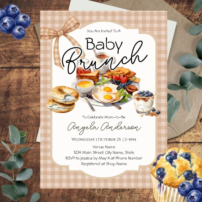Convites Chá de Bebê Brunch Neutro  (Criador carregado)