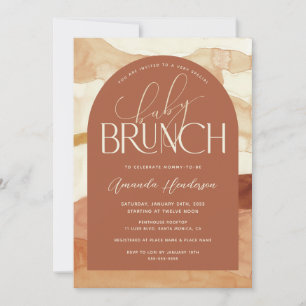 Convites Chá de Bebê Brunch Neutro Tons Terrosos