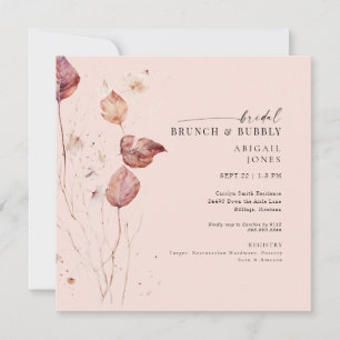 Convites Chá de Bebê & Brunch Nupcial com Batom Quadrado e