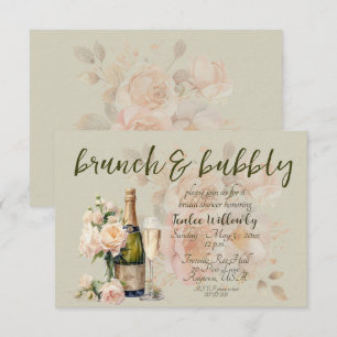 Convites Chá de Bebê & Brunch Verde Casamento