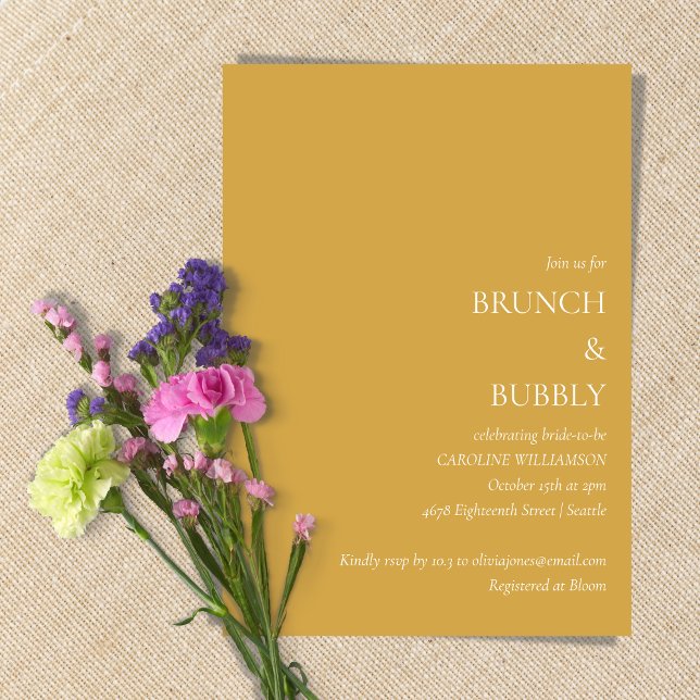 Convites Chá de Bebê Bubbly Minimalista Amarelo (Criador carregado)