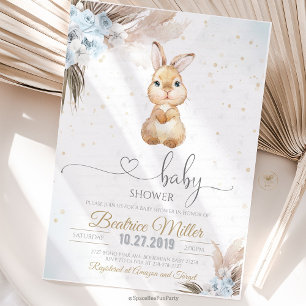 Convites Chá de bebê Bunny Boho 