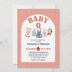 Convites Chá de Bebê Burger Baby-Q
