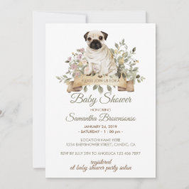 Convites Chá de Bebê Cachorrinho Pug