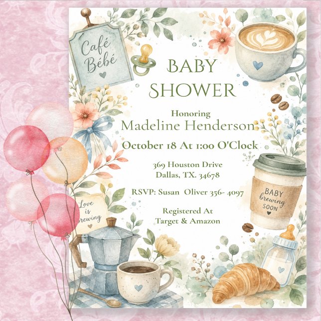 Convites Chá de Bebê Café Bebe (Criador carregado)