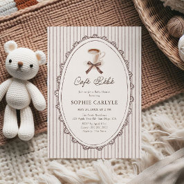 Convites Chá de Bebê Café Bebe Listras Vintage