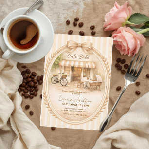 Convites Chá de Bebê Café Bebe Neutro Elegante Marrom