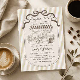 Convites Chá de Bebê Café Parisiense Café Brown