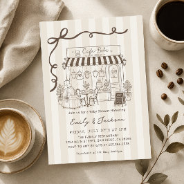 Convites Chá de Bebê Café Tema Parisiense Arco Café