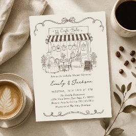 Convites Chá de Bebê Café Tema Parisiense Arco Café