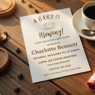 Convites Chá de Bebê Café Xadrez Aconchegante Baby está Coz