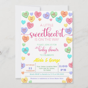 Convites Chá de Bebê Candy Little Sweetheart está a caminho