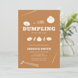 Convites Chá de Bebê Caramel Kawaii Bao Dumpling 