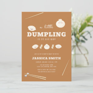 Convites Chá de Bebê Caramel Kawaii Bao Dumpling