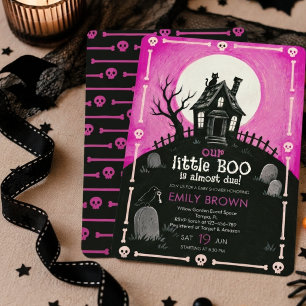 Convites Chá de Bebê Casa Assombrada de Halloween Assustado