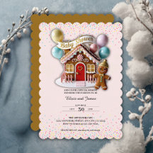 Chá de Bebê Casa de Gingerbread Dourada