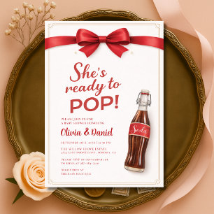 Convites Chá de Bebê Casais Ready to Pop Soda Arco Vermelho