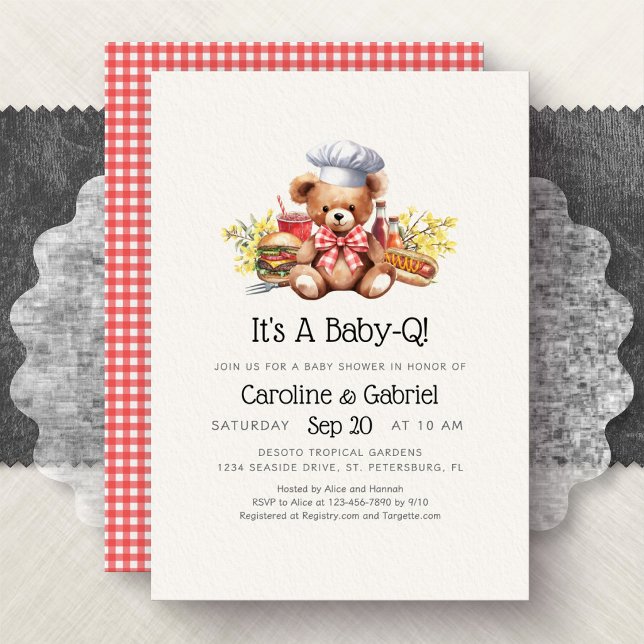 Convites Chá de Bebê Casal BBQ (Criador carregado)