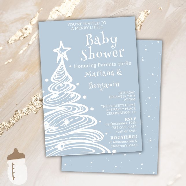 Convites Chá de Bebê Casal Menino Azul Natal (Criador carregado)