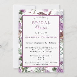 Convites Chá de Bebê Casamento Aquarela Flores Pássaros Esc