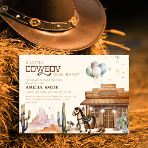 Convites Chá de Bebê Caubói Boho Little Western Deserto