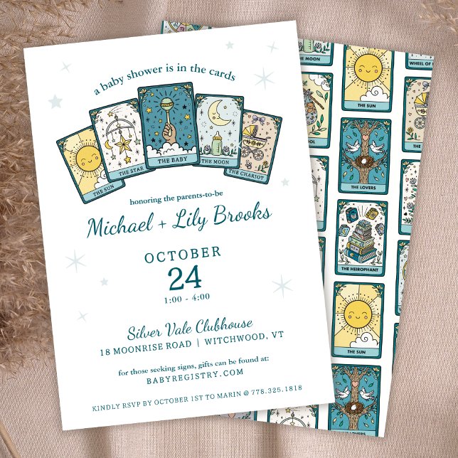 Convites Chá de Bebê Celestial Adivinho de Tarot (Criador carregado)