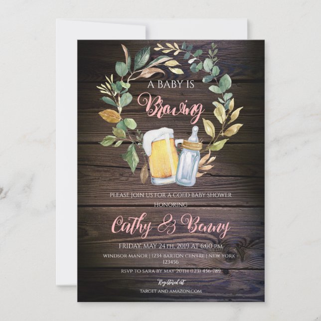 Convites Chá de Bebê Cervejaria Coed (Frente)
