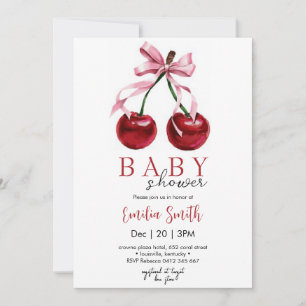Convites Chá de Bebê Cherry Coquette Baby