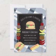 Chá de Bebê Churrasco ao Ar Livre Comida Xadrez Az