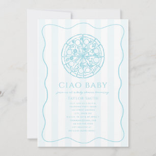 Convites Chá de Bebê Ciao Baby Blue Pizza Boy